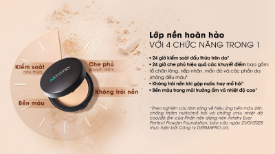 Phấn nền che phủ tự nhiên không gây bí da