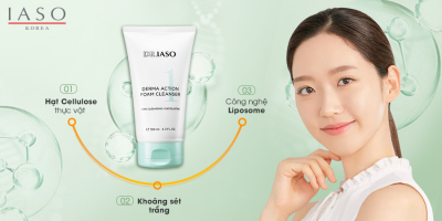 Sữa rửa mặt IASO Derma Action Foam Cleanser sạch sâu siêu xịn