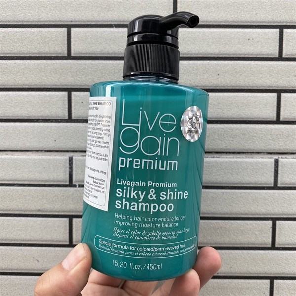 LiveGain Silky & Shine Shampoo Dầu Gội Giữ Màu Hương Nước Hoa 450ml