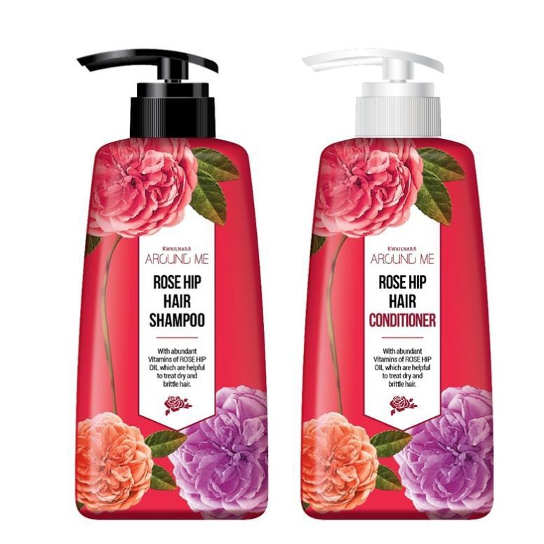 Dầu Gội Thảo Mộc Mềm Mượt Tóc Around Me Rose Hip Perfume Hair Shampoo Hương Hoa Hồng 500ML