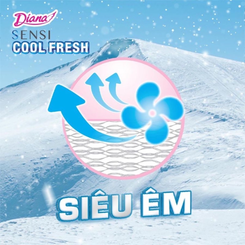 Băng Vệ Sinh Diana Cool Fresh Mát Lạnh Siêu Mỏng Ban Ngày (Gói 8 Miếng) 