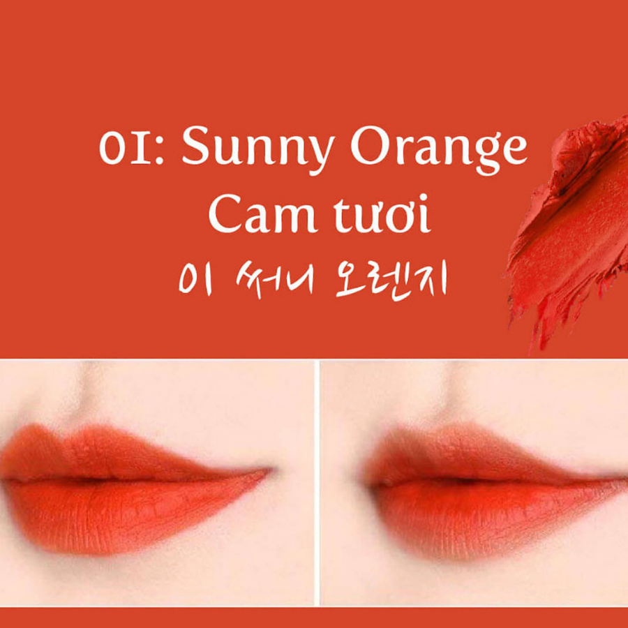 Son Lì Mịn Môi Beauskin Rosedew Matte Creamy Lipstick - 01 Sunny Orange 