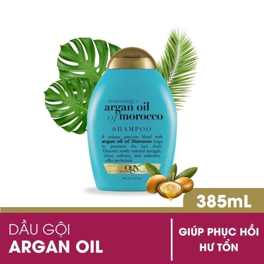 Dầu Gội Phục Hồi Tóc Hư Tổn OGX Biotin Argan Oil Of Moprocco (385ml)