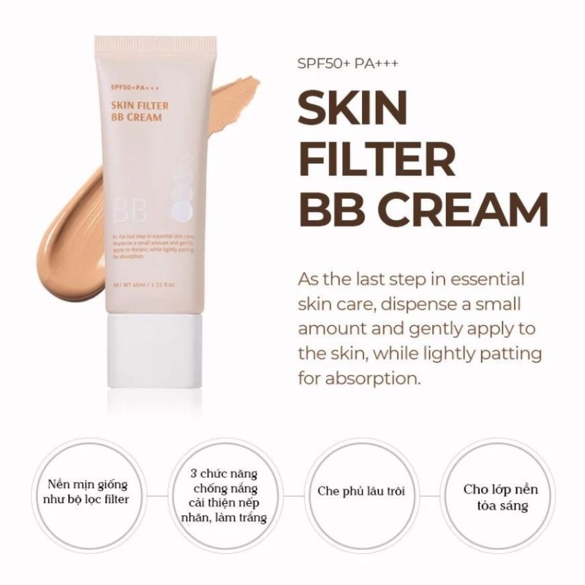 Kem Nền Chống Nắng, Hiệu Chỉnh Sắc Da B.O.M Skin Filter BB Cream SPF50 PA +++ (40ml)