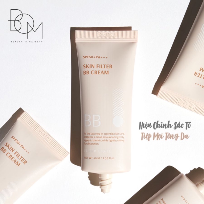 Kem Nền Chống Nắng, Hiệu Chỉnh Sắc Da B.O.M Skin Filter BB Cream SPF50 PA +++ (40ml)