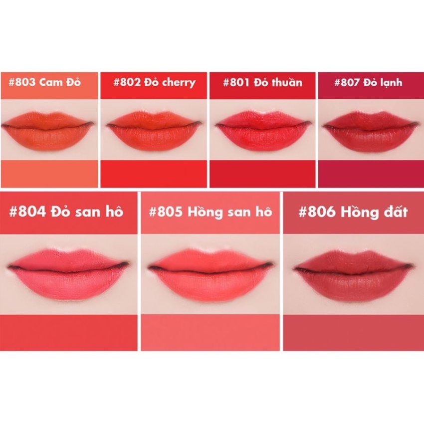Son Thỏi Lì Cao Cấp B.O.M My Lipstick #802 My Chery Red (3.5g)