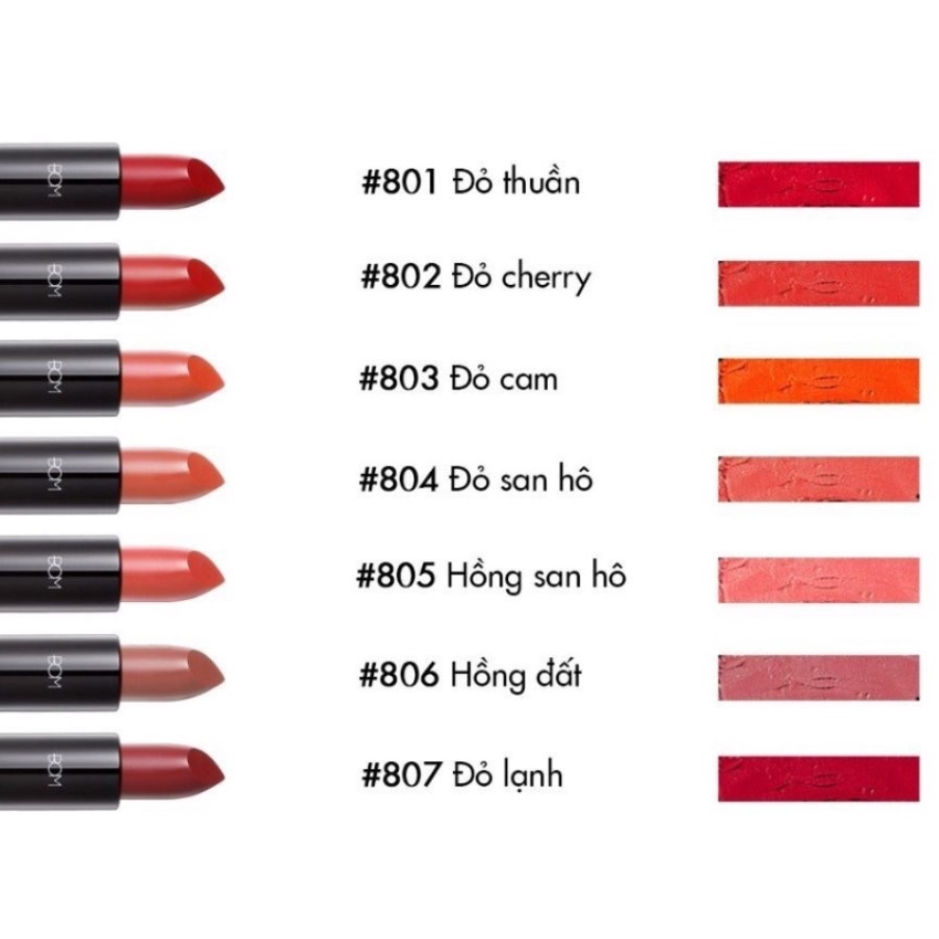 Son Thỏi Lì Cao Cấp B.O.M My Lipstick #801 My Red (3.5g)