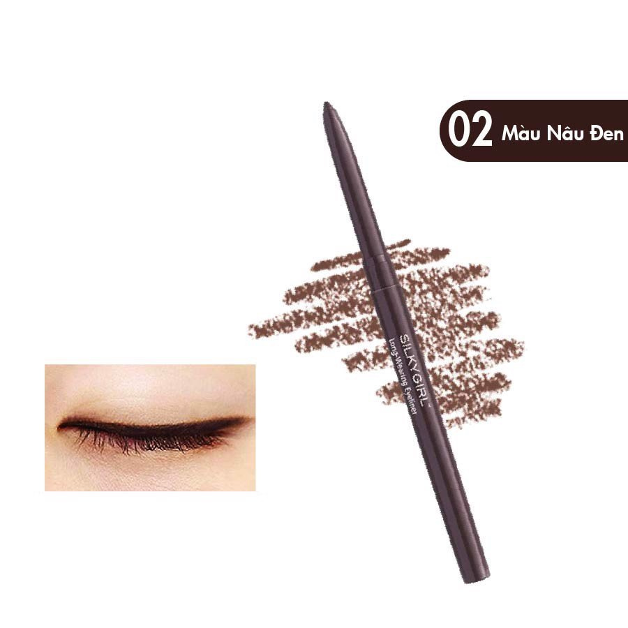 Chì Kẻ Mắt Silkygirl Long Wearing Eyeliner - Màu Nâu #02 Black Brown (0.28g) 