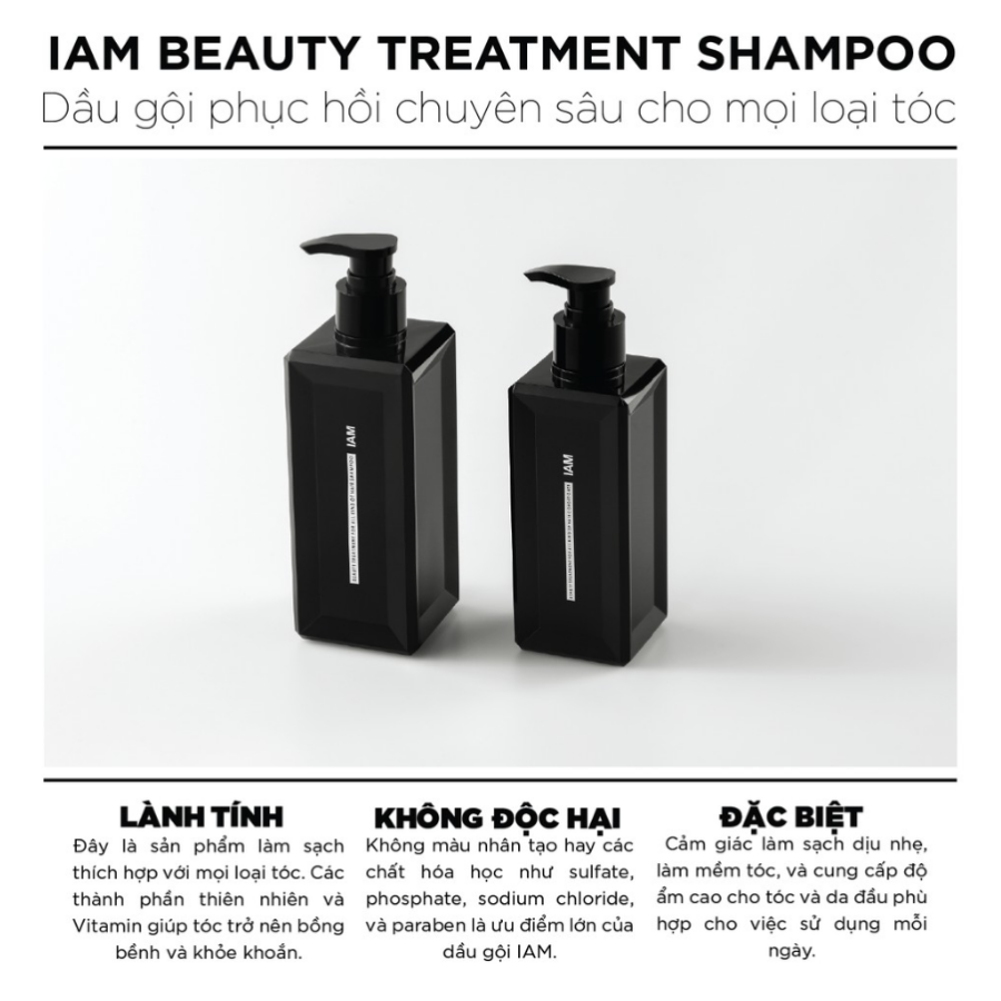 Dầu Gội Làm Sạch Dịu Nhẹ & Giúp Tóc Suôn Mượt IAM Beauty Treatment For All Kind Of Hair Shampoo (350ml) 