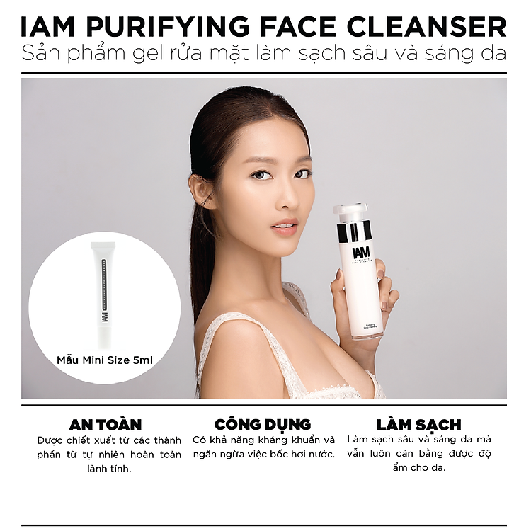 Gel Rửa Mặt Sạch Sâu & Sáng Da IAM Purifying Face Cleanser (100ml) 