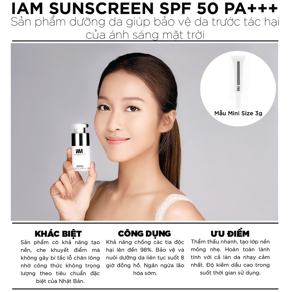 Kem Chống Nắng Bảo Vệ Da IAM Sunscreen SPF50 PA+++ (15g) 