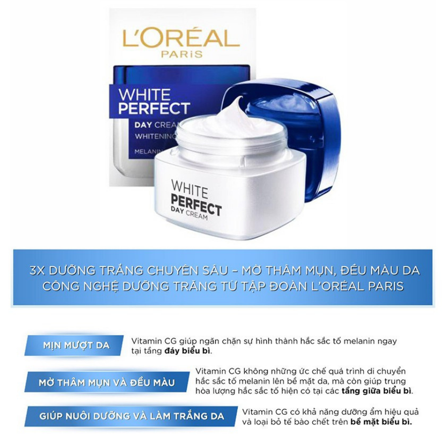 Kem Dưỡng Trắng Da Ban Ngày L'Oréal White/Aura Perfect Day Cream (50ml) 