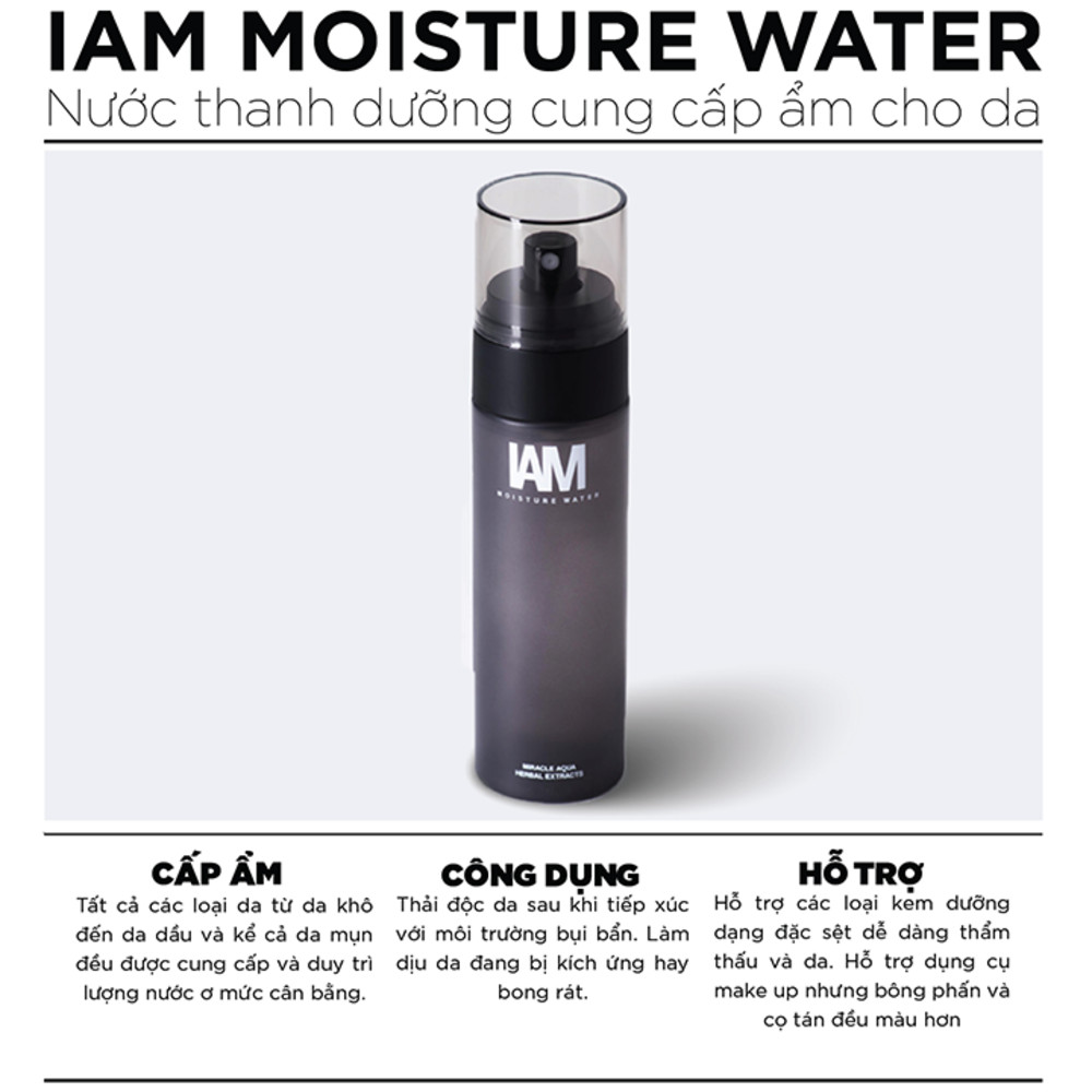 Nước Thần Xịt Khoáng Dưỡng Da & Cấp Ẩm IAM Moisture Water (90ml) 