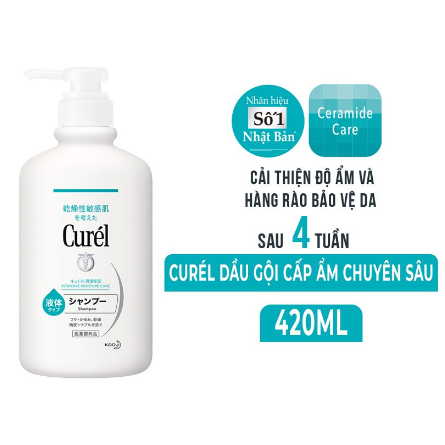 Dầu Gội Cấp Ẩm Chuyển Sâu Cho Da Khô, Nhạy Cảm Curél Intensive Moisture Care Shampoo (200ml) 