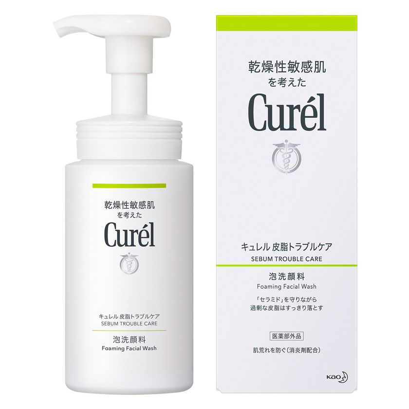 Sữa Rửa Mặt Tạo Bọt Trị Bã Nhờn Cho Da Nhạy Cảm Curél Sebum Trouble Care Foaming Facial Wash (150ml) 