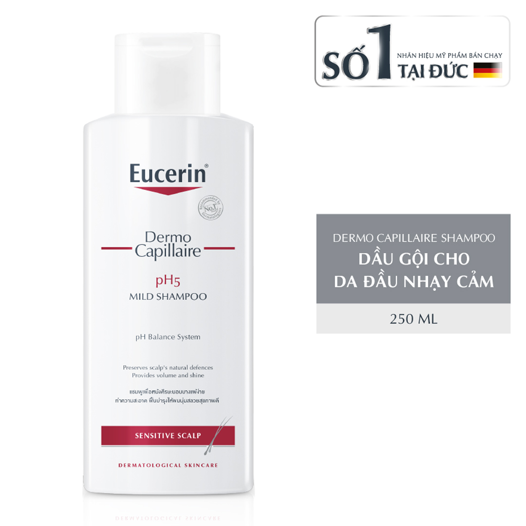 Dầu Gội Dịu Nhẹ Cho Da Đầu Nhạy Cảm Eucerin Dermo Capillaire pH5 Mild Shampoo (250ml)