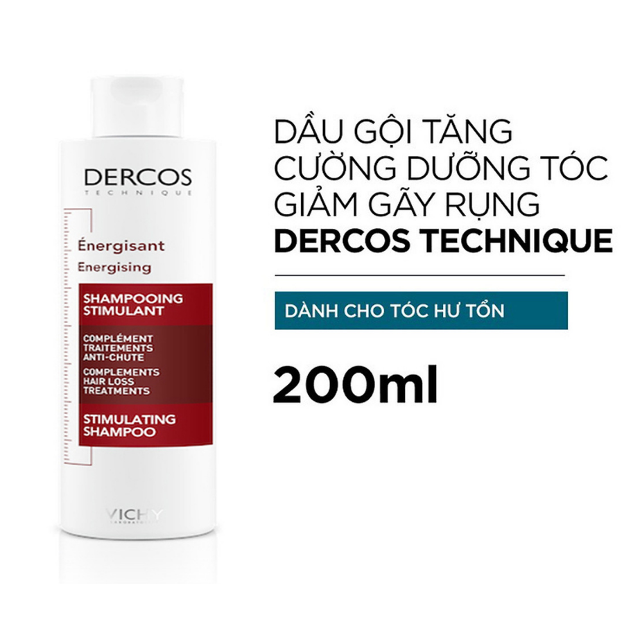Dầu Gội Ngăn Ngừa, Giảm Rụng Tóc & Giúp Tóc Dày Mượt Hơn Vichy Dercos Technique Energising Shampoo Target Hair Loss (200ml) 