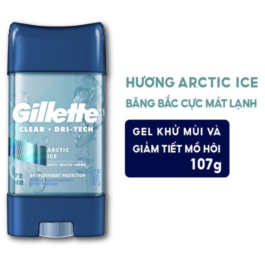 Gel Khử Mùi Giảm Tiết Mồ Hôi Hương Gillette Arctic Ice Clear Gel (107g)