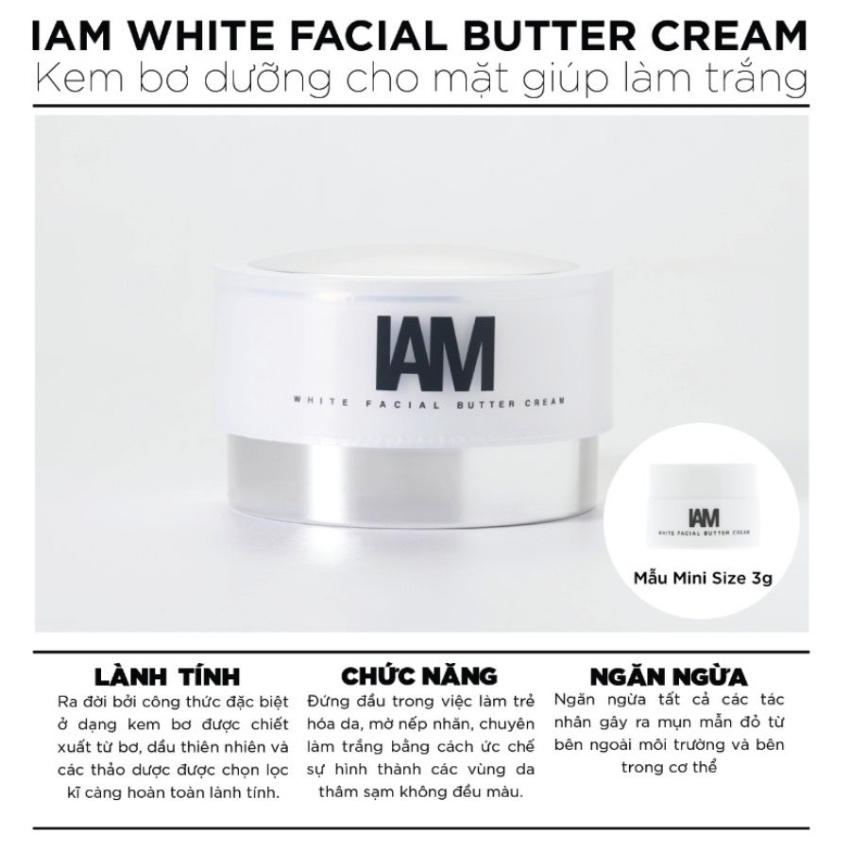 Kem Dưỡng Trắng Làm Mịn Da IAM White Facial Butter Cream (3g)