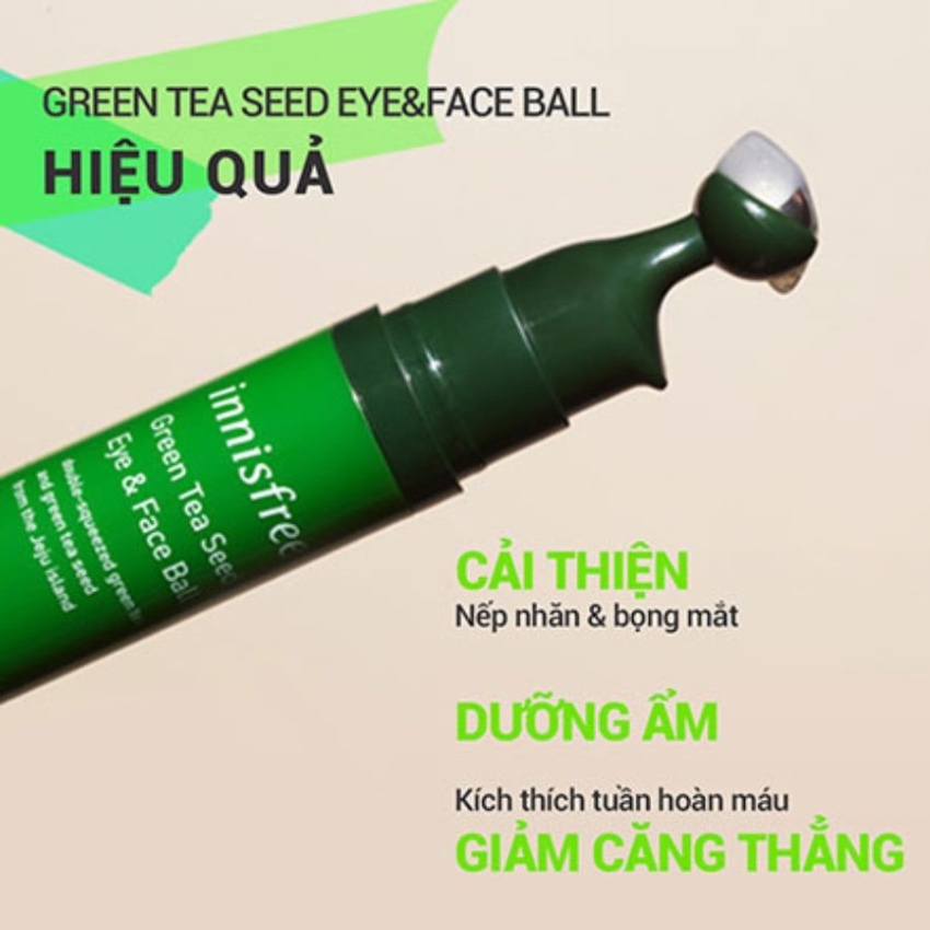 Thanh Lăn Kem Dưỡng Mắt Trà Xanh Innisfree Green Tea Seed Eye Roll (10ml)