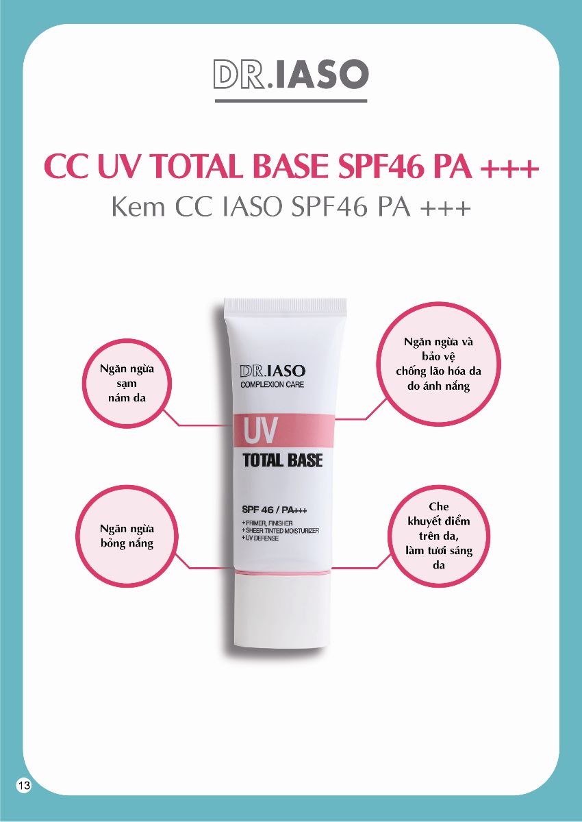 Kem CC IASO UV Total Base SPF46/PA+++ D39 (40ml)