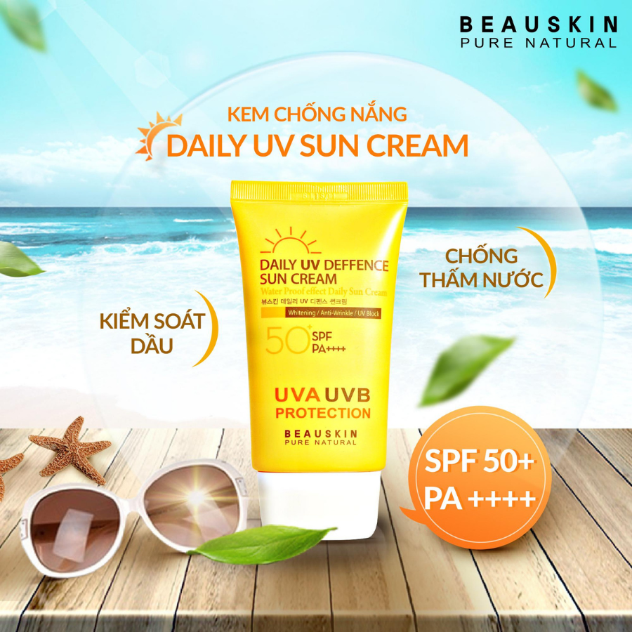 Kem Chống Nắng Kiềm Dầu Chống Thấm Nước Beauskin Daily UV Deffence Sun Cream (50ml) 