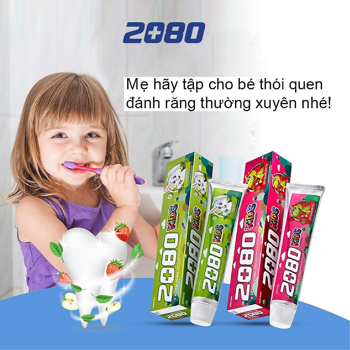 Kem Đánh Răng Trẻ Em Hương Dâu - Dental Clinic 2080 Kids Toothpaste (80g)