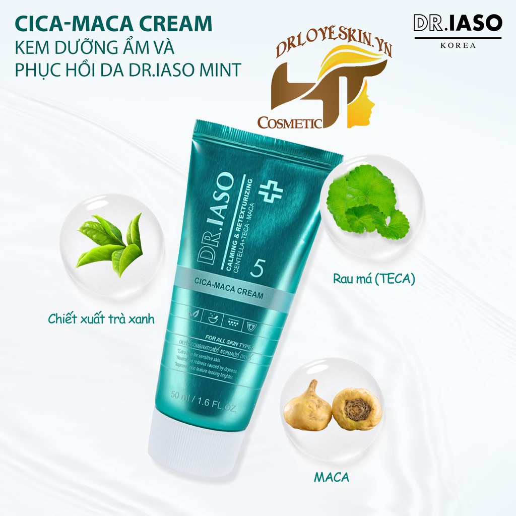 Kem Dưỡng Ẩm Và Phục Hồi Da Dr.IASO Cica-Maca Cream - D34 (50ml) 