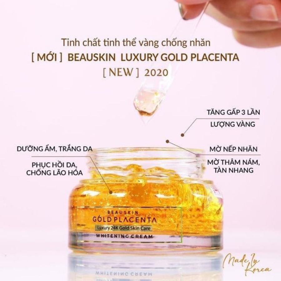 Kem Dưỡng Tinh Thể Vàng, Làm Trắng Da Beauskin Whitening Luxury Gold Placenta (55g)