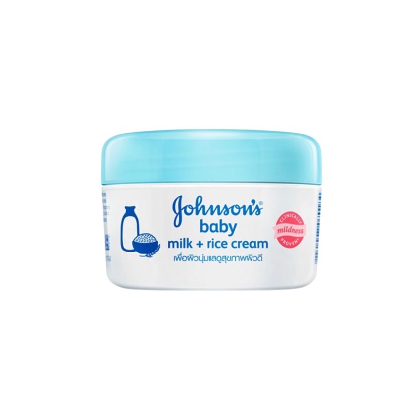 Kem Dưỡng Da Giữ Ẩm Sữa Gạo Johnson's Baby Milk + Rice Cream Nắp Xanh (50g)