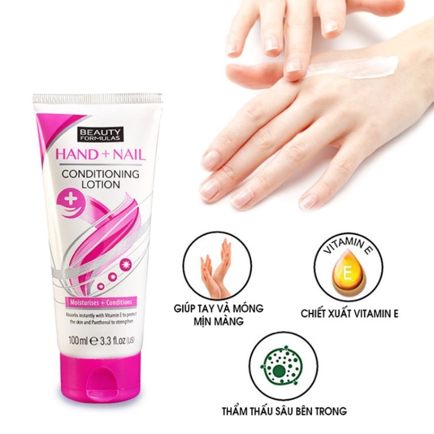 Kem Dưỡng Da Tay Và Móng Beauty Formulas Hand & Nail Conditioning Lotion (100ml)