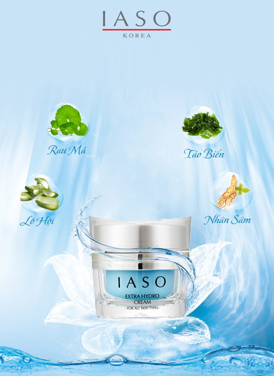 Kem Dưỡng Tăng Cường Độ Ẩm Cho Mọi Loại Da IASO Extra Hydro Cream For All Skin Types - I12 (45g) 