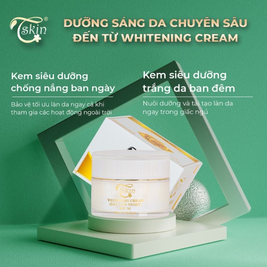 Kem Dưỡng Trắng Da Ngày Và Đêm Tskin Whitening Cream (40g)