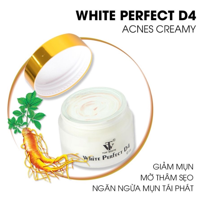 Kem Ngừa Mụn Giảm Thâm Top White White Perfect D4 (30g)