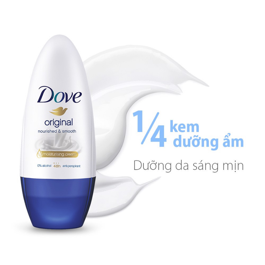 Lăn Khử Mùi Hương Dịu Nhẹ Dove Moisturising Cream - Original Nourished & Smooth (50ml) 