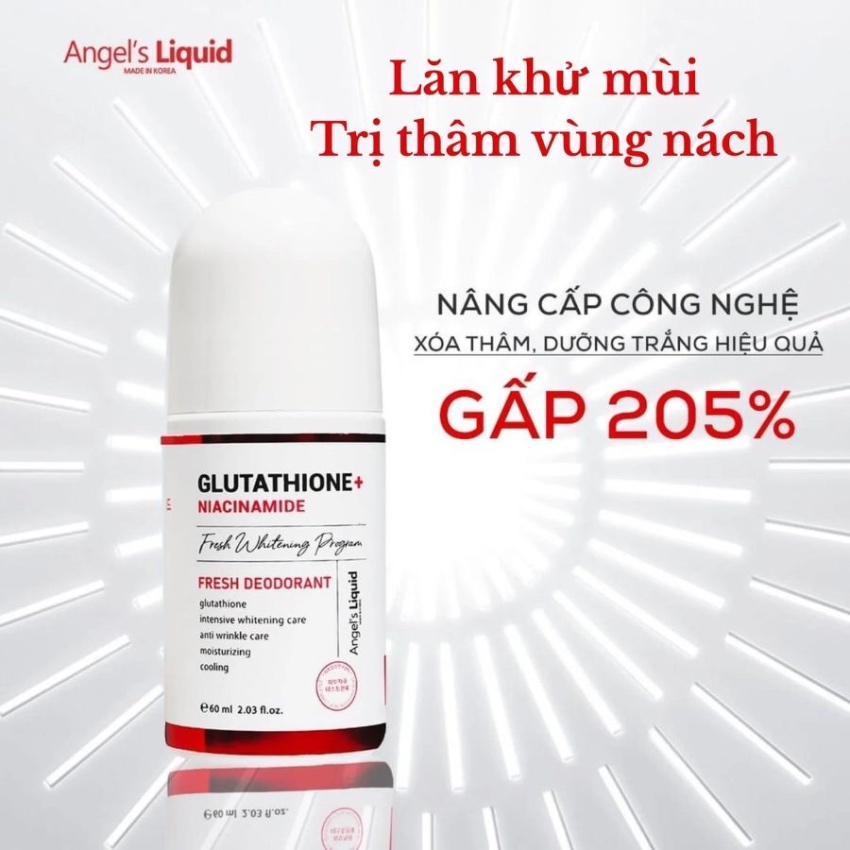 Lăn Khử Mùi Dưỡng Trắng Angel's Liquid Glutathione Fresh-Up Whitening Magic Deo Stick (60ml)