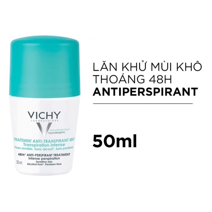 Lăn Khử Mùi Ngăn Mồ Hôi & Giữ Khô Thoáng Vichy Traitement Anti-Transpirant 48H (50ml) 