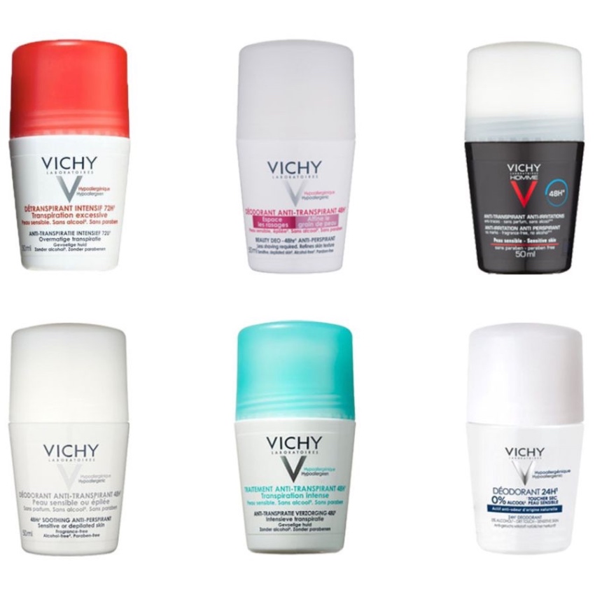 Lăn Khử Mùi Ngăn Mồ Hôi & Giữ Khô Thoáng Cho Da Nhạy Cảm Vichy Deodorant Anti-Transpirant Sensitive Skin 48H (50ml) 