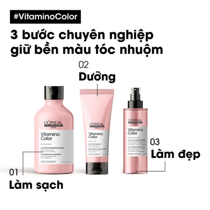 Dầu Gội Bền Màu Tóc Nhuộm L'Oréal Professionnel Serie Expert Vitamino Resveratrol (300ml)