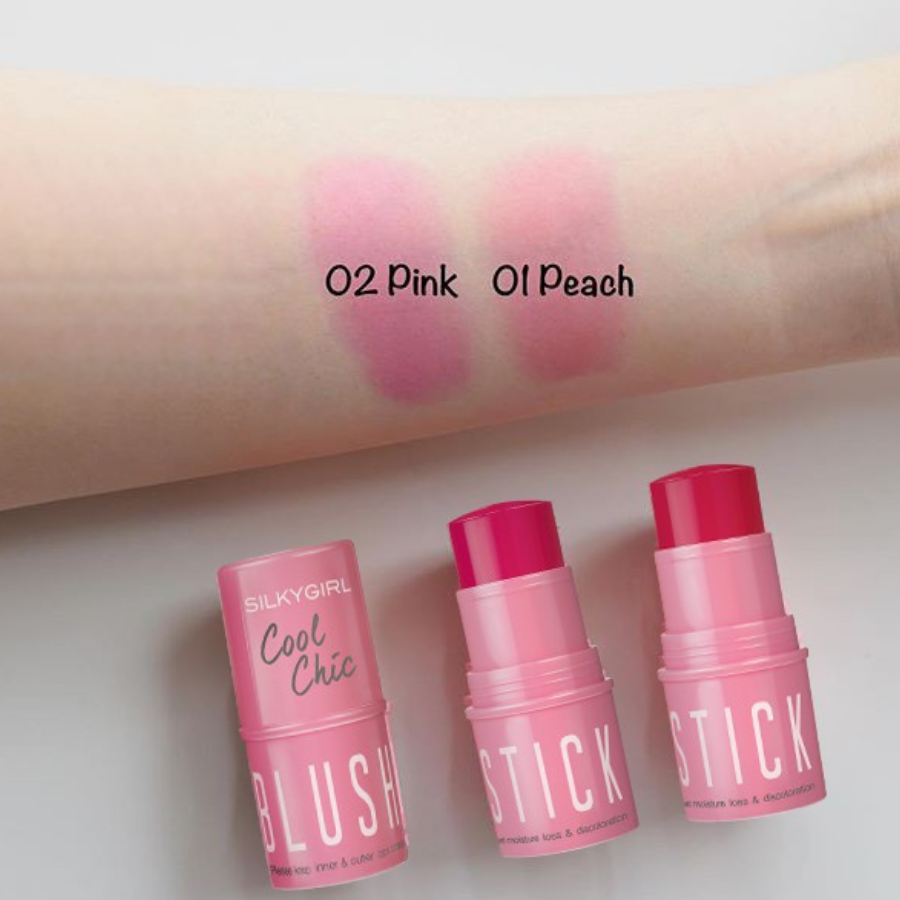 Má Hồng Dạng Thỏi Silkygirl Cool Chic Blush Stick - Màu Hồng #01 Peach (4g)