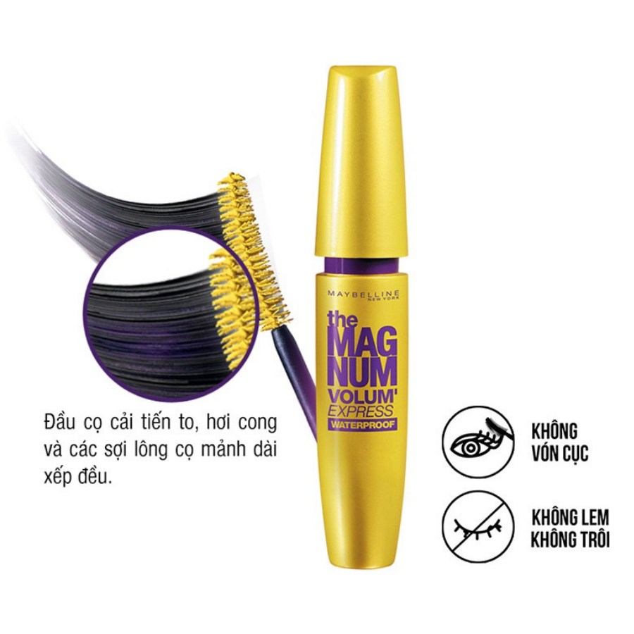 Mascara Làm Dày Mi Và Ngăn Rụng Maybelline The Magnum Volum Express Waterproof (9.2ml) 