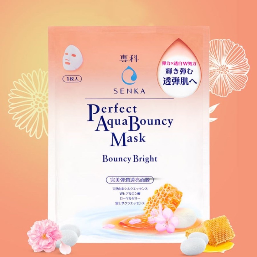 Mặt Nạ Cấp Ẩm và Dưỡng Trắng Da Senka Perfect Aqua Bouncy Mask Bouncy Bright (Miếng 25ml)