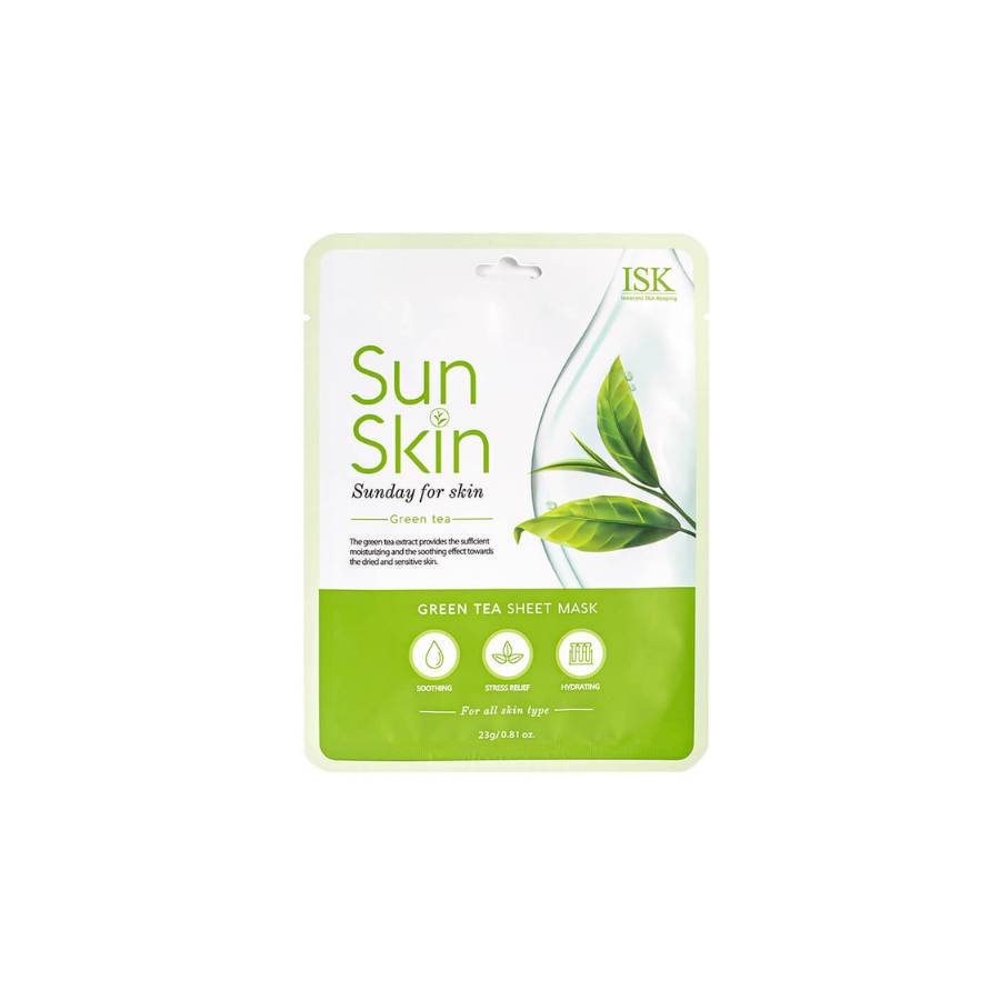 Mặt Nạ Trà Xanh Dưỡng Da Xoá Mụn Beauskin Sun Skin Green Tea Sheet Mask (23g) (Miếng) 