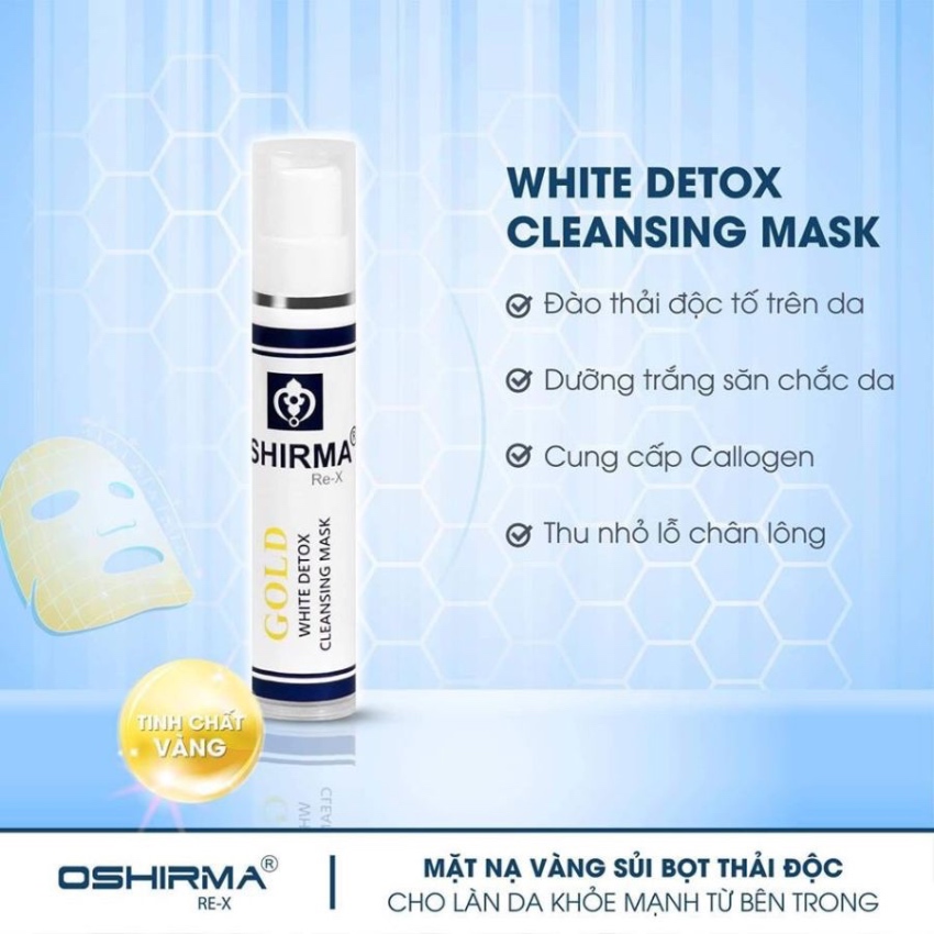 Mặt Nạ Làm Sáng Da Ngừa Nếp Nhăn Oshirma Gold White Detox Cleansing Mask (10g)