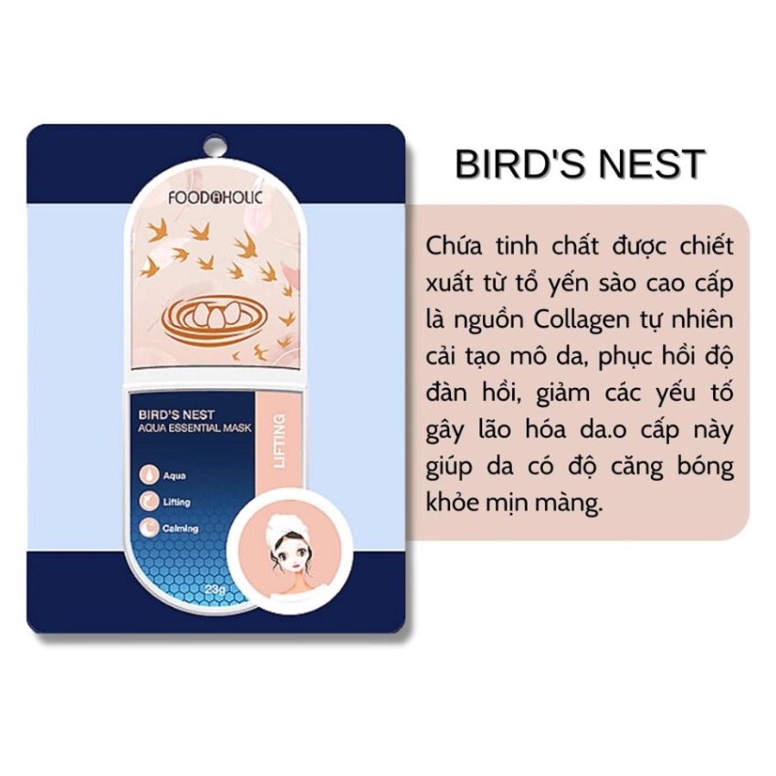 Mặt Nạ Nâng Cơ Foodaholic Bird's Nest Aqua Essential Mask (23g)