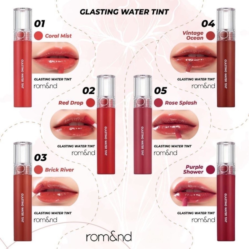 Son Tint Nước Siêu Lì, Lâu Trôi Romand Glasting Water Tint 05 Rose Splash (4g)