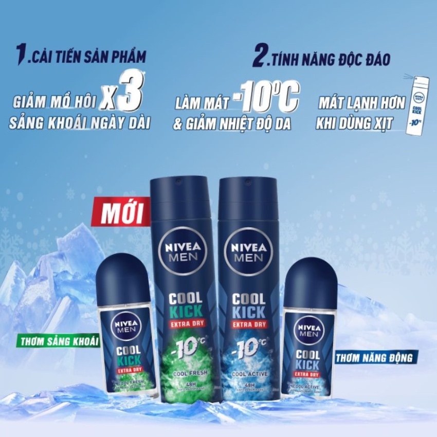 Lăn Khử Mùi Cho Nam Nivea Men Cool Kick (50ml)