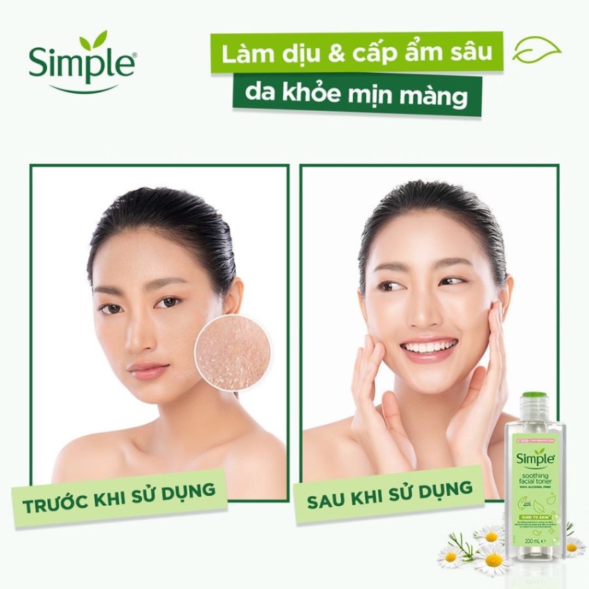 Nước Hoa Hồng Làm Dịu & Cân Bằng Độ Ẩm Simple Soothing Facial Toner (200ml)