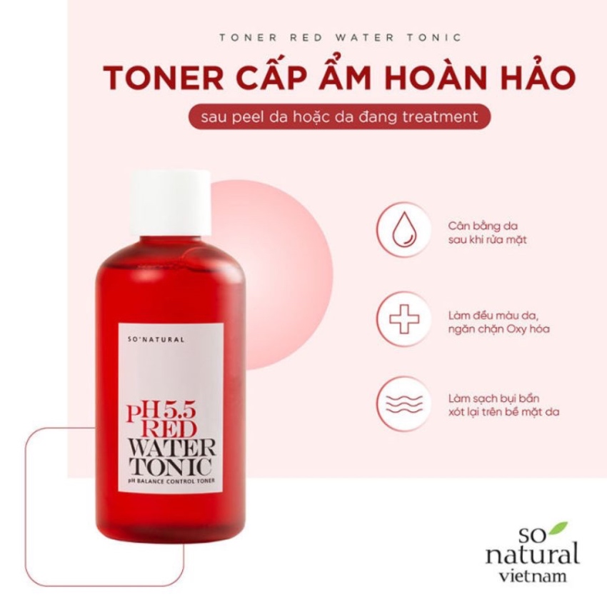 Nước Hoa Hồng So'natural pH 5.5 Red Water Tonic (250ml)