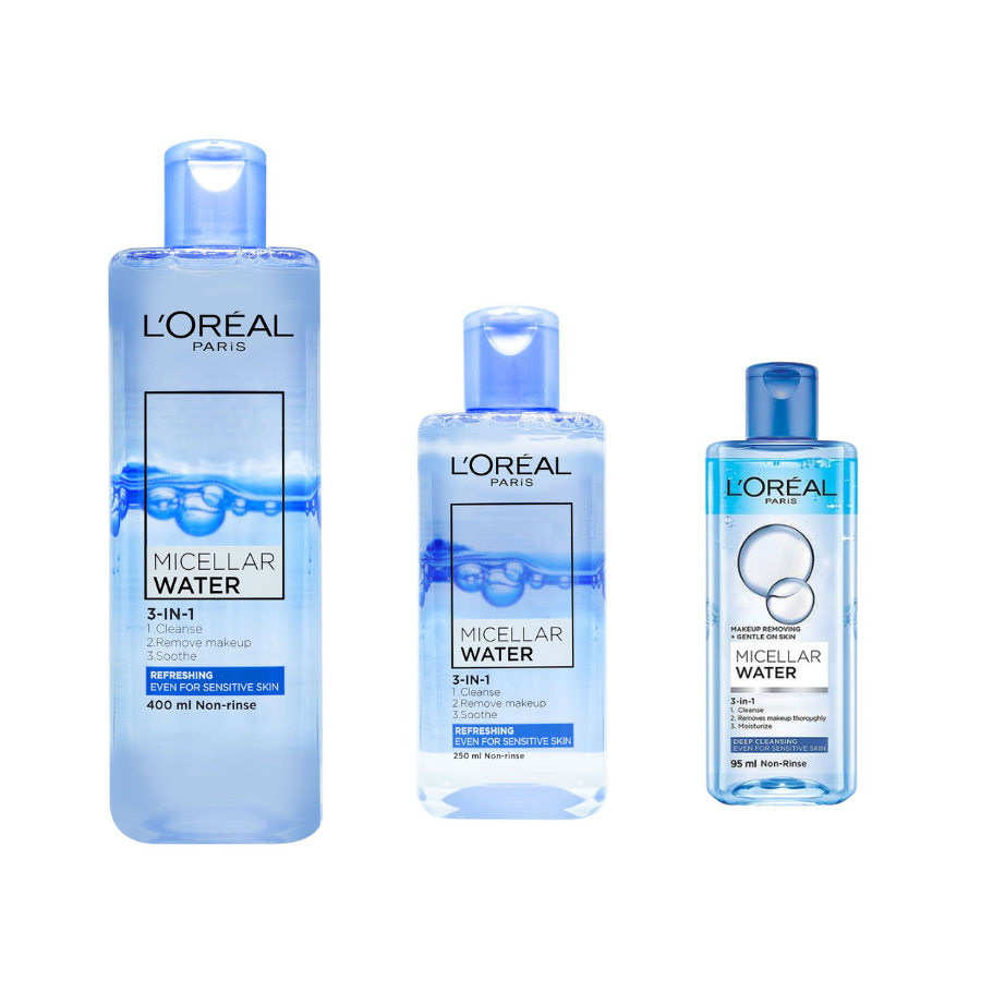 Nước Tẩy Trang Làm Sạch Sâu Lớp Trang Điểm L'Oréal Micellar Water 3-in-1 Deep Cleansing Even For Sensitive Skin (95ml) 